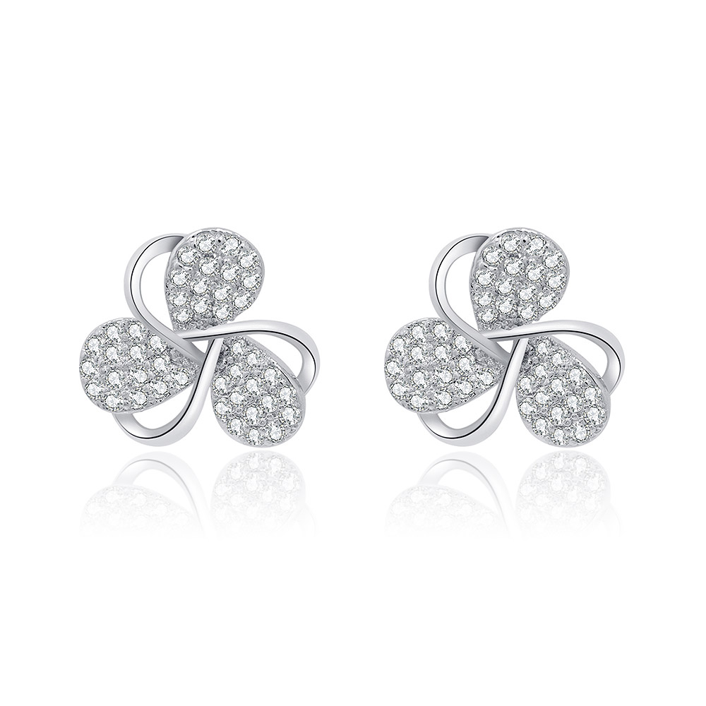 Lucky Symbol Leaf Clover Baby Studs